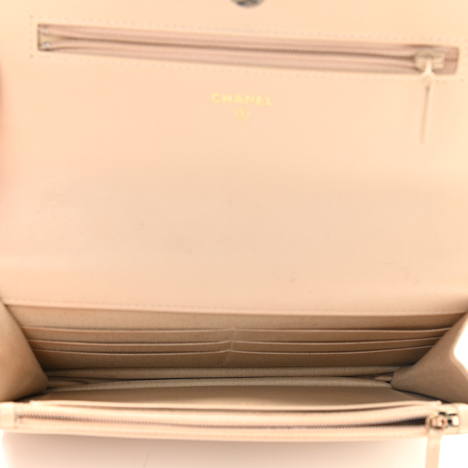 Chanel Lambskin Quilted Chanel 19 Wallet On Chain WOC Beige 4 of 12
