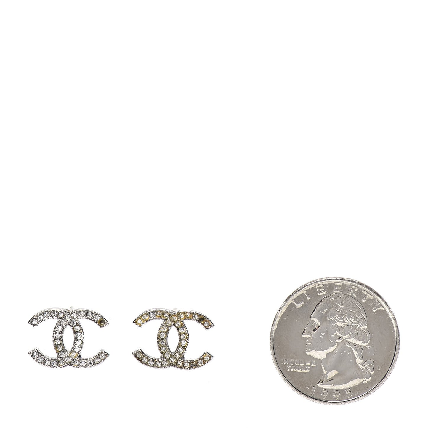 Crystal CC Earrings Silver