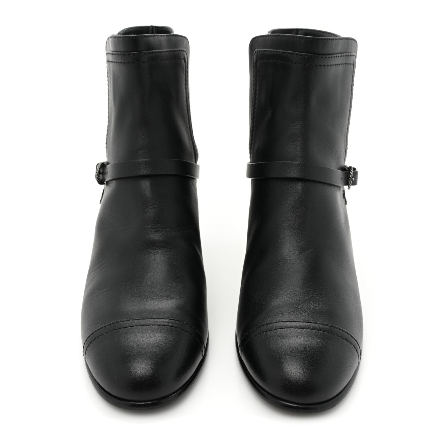 Chanel Calfskin CC Buckle Short Boots 39 Black 2 of 11