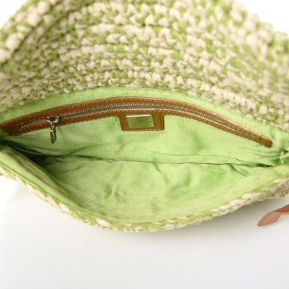 Fendi Woven Straw Baguette Green 5 of 9