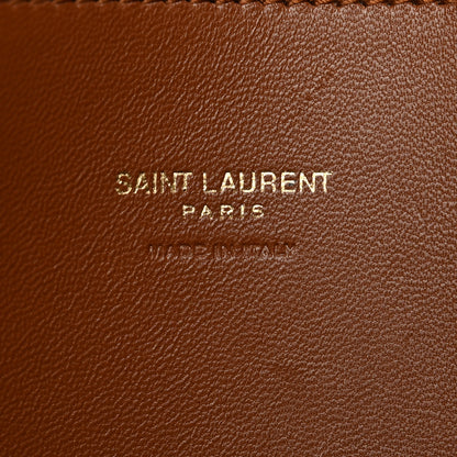 Saint Laurent Calfskin Crocodile Embossed Suede Medium Reversible Monogram Kate Satchel Military Taupe 6 of 10