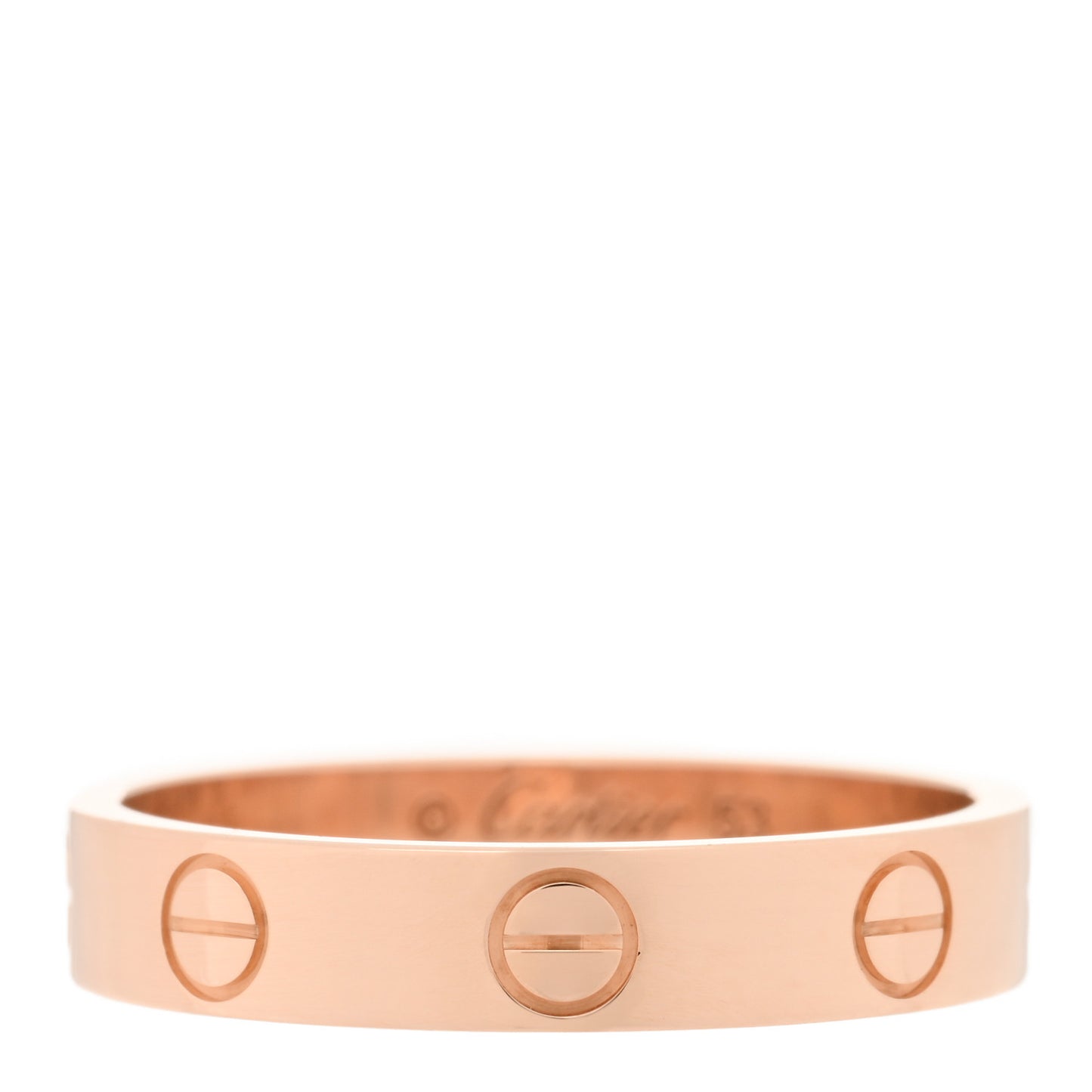18K Pink Gold 3.5mm LOVE Wedding Band Ring 53 6.5