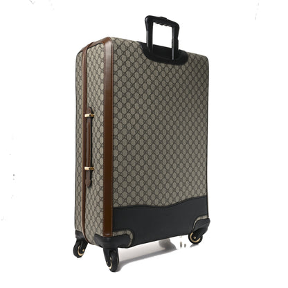 Gucci GG Supreme Monogram Azalea Calfskin Retro Interlocking G Carry On Trolley Beige Ebony Brown Sugar 2 of 9