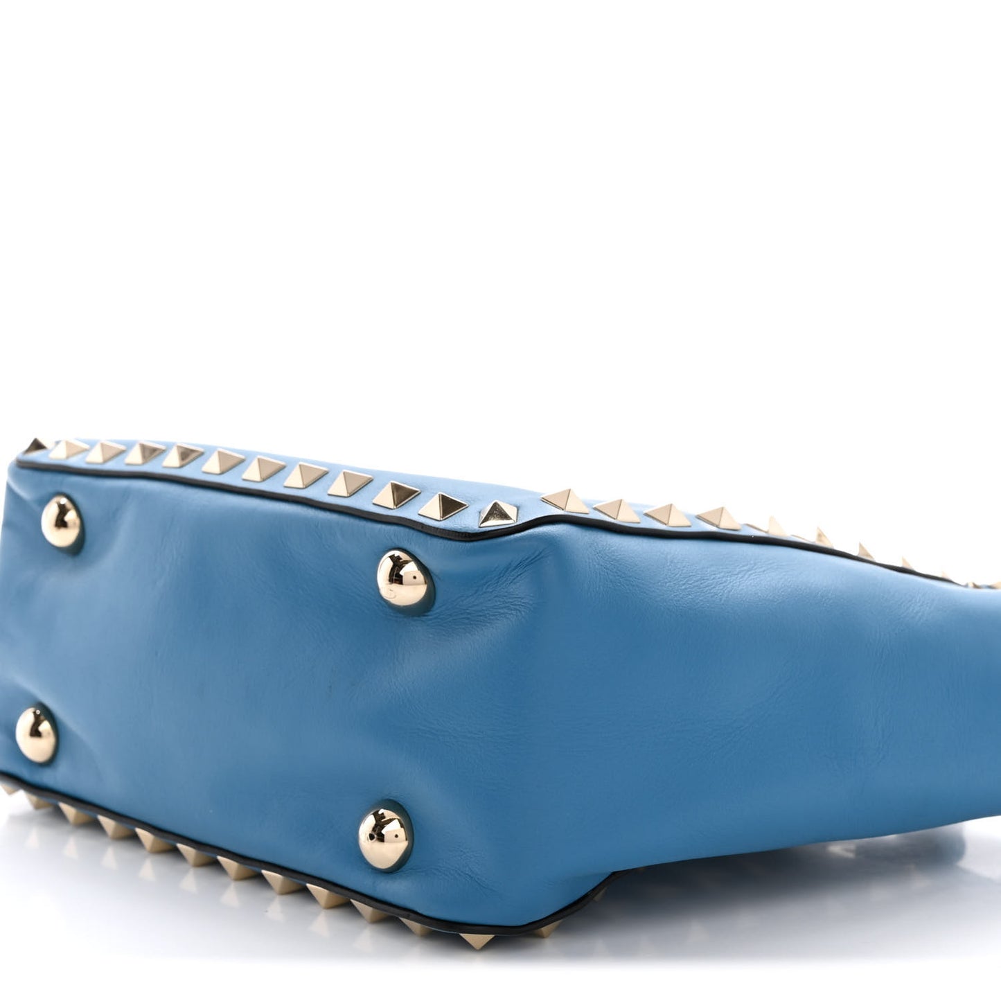Vitello Mini Rockstud Tote Light Blue