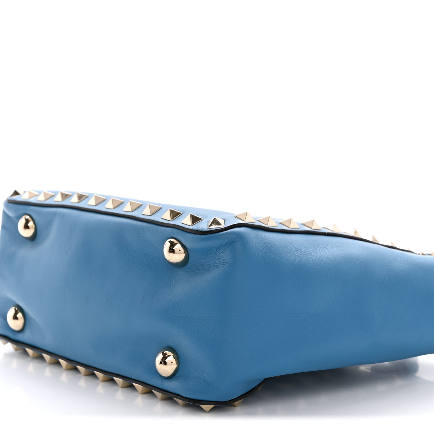 Valentino Garavani Vitello Mini Rockstud Tote Light Blue 9 of 11