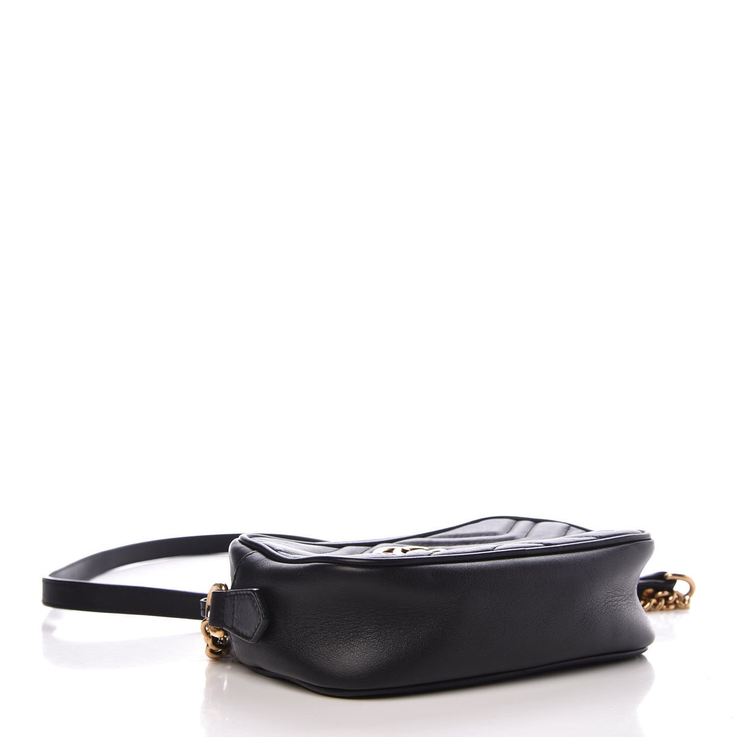 Calfskin Matelasse Mini GG Marmont Chain Shoulder Bag Black
