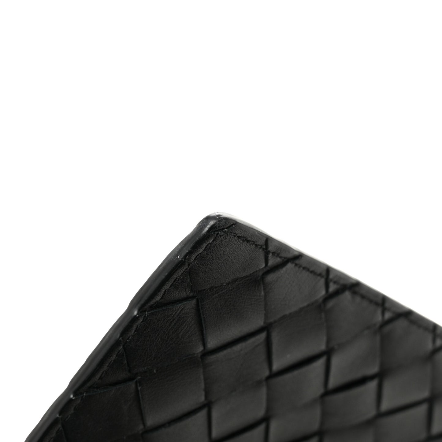 Nappa Intrecciato Flat Zip Pouch Black