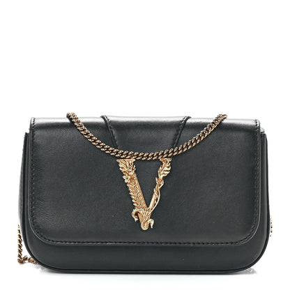 Versace Vitello Virtus Mini Chain Bag Black 1 of 14