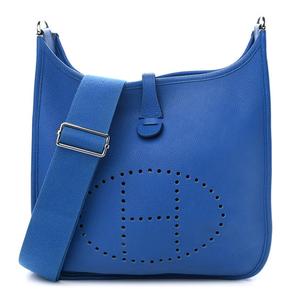 Hermes Taurillon Clemence Evelyne III PM Bleu Zellige 1 of 13