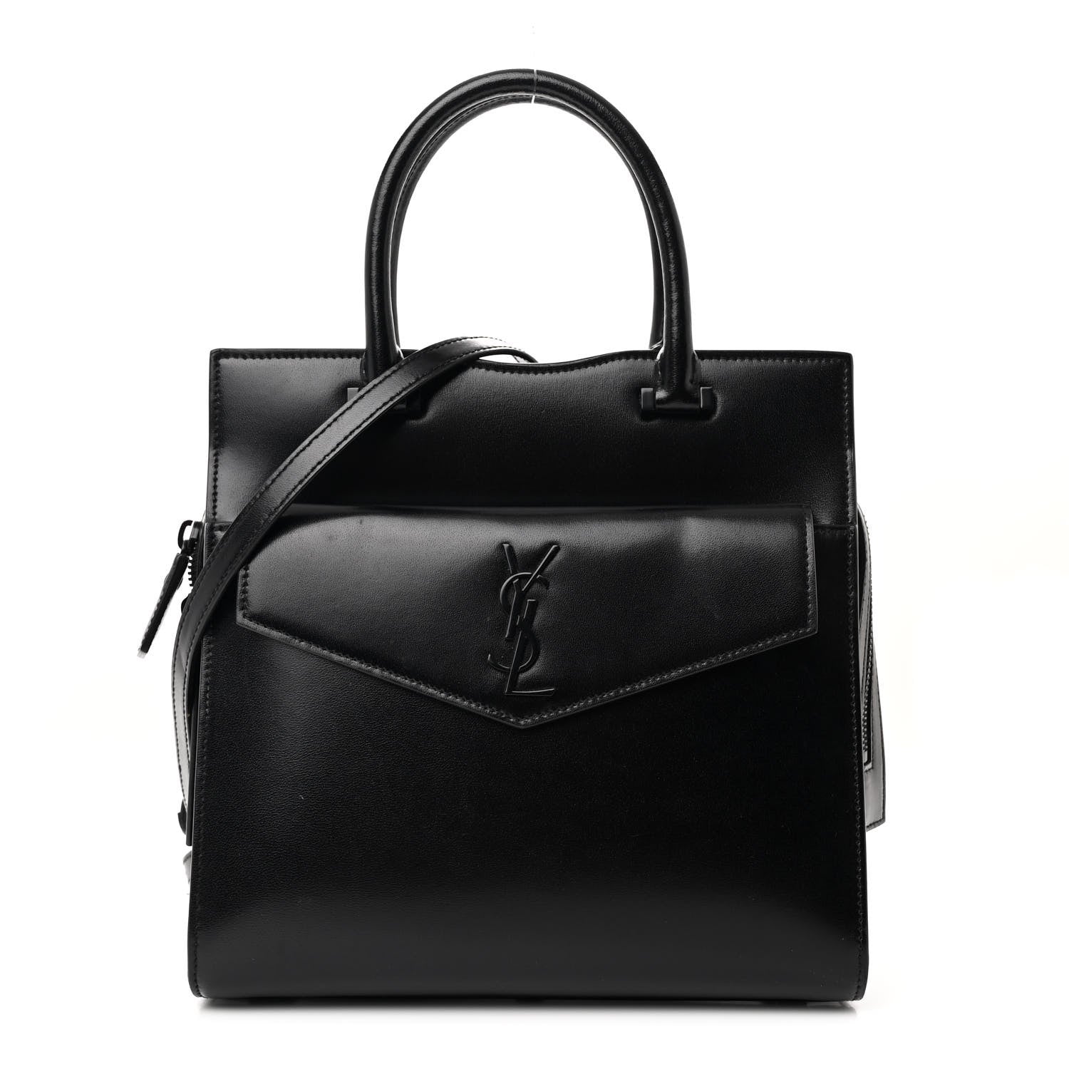 Saint Laurent Shiny Calfskin Small Uptown Tote Black 1 of 13