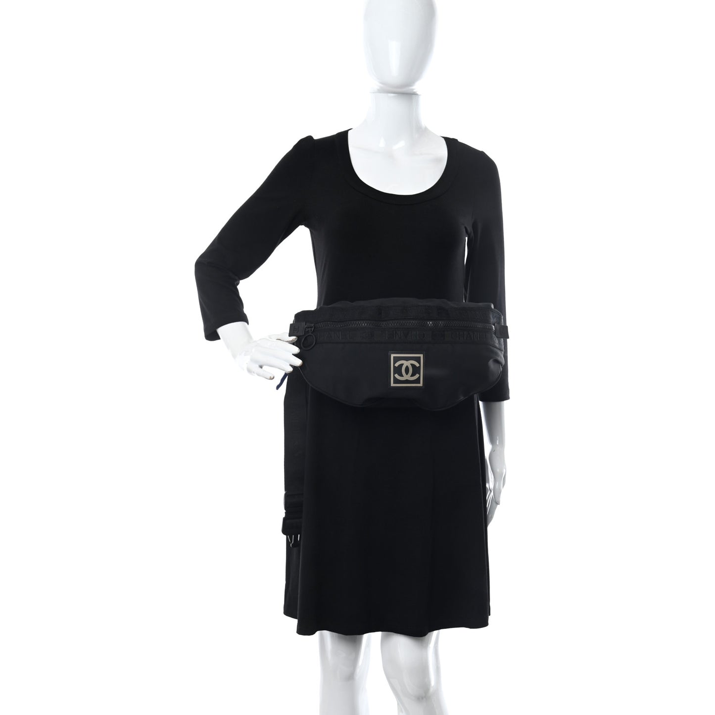 Nylon Sport Waist Bag Black