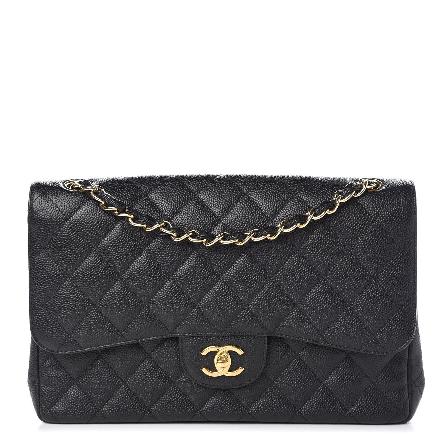 Chanel Caviar Quilted Jumbo Double Flap Black 1 of 7