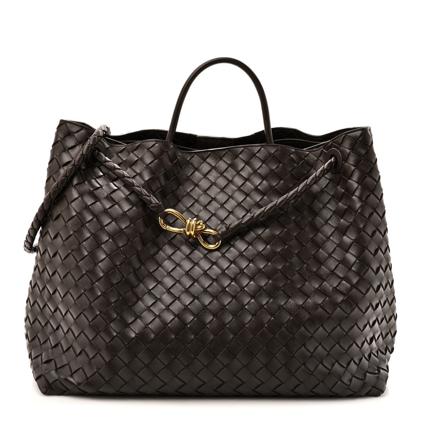 Nappa Intrecciato Large Andiamo Shoulder Bag Fondant