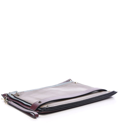 Valentino Garavani Vitello Rockstud Triple Zip Wristlet Pouch Multicolor 4 of 17
