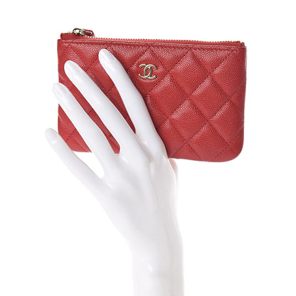 Chanel Caviar Quilted Small Cosmetic Case Red 2 of 7