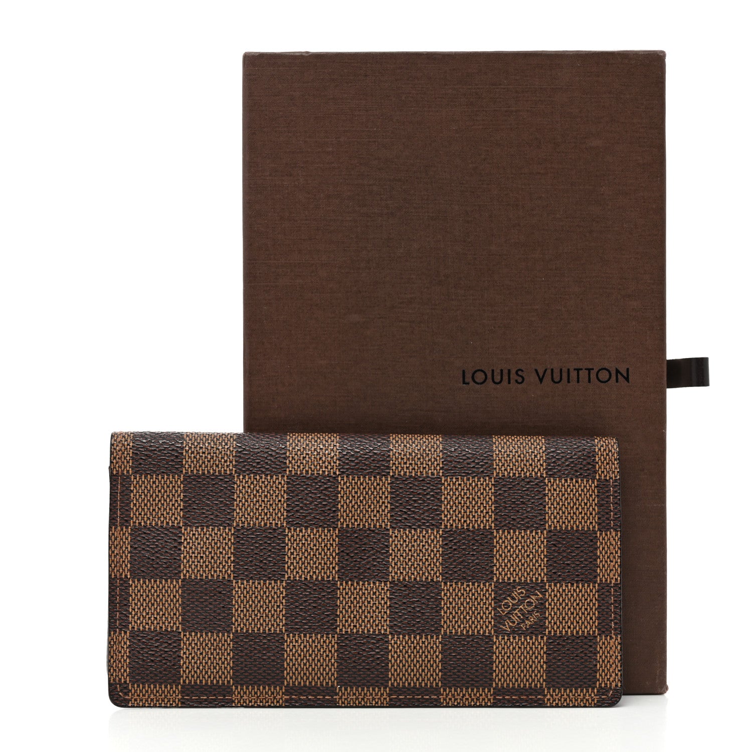 Louis Vuitton Damier Ebene Checkbook Cover Wallet 9 of 9