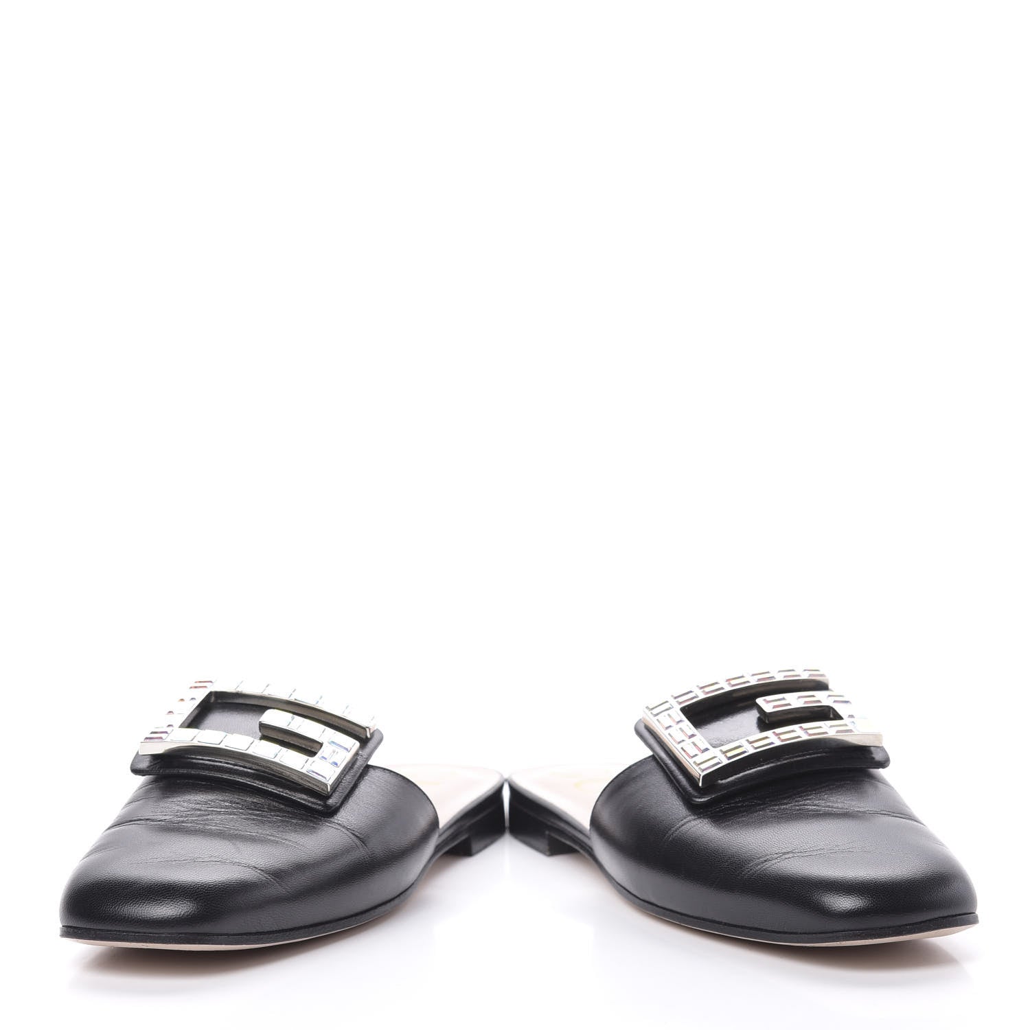 Gucci Malaga Kid Crystal Square G Madelyn Slippers 36 Black 6 of 15