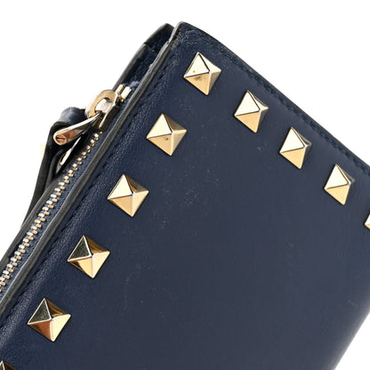 Valentino Garavani Calfskin Rockstud Continental Wallet Baltique 8 of 11