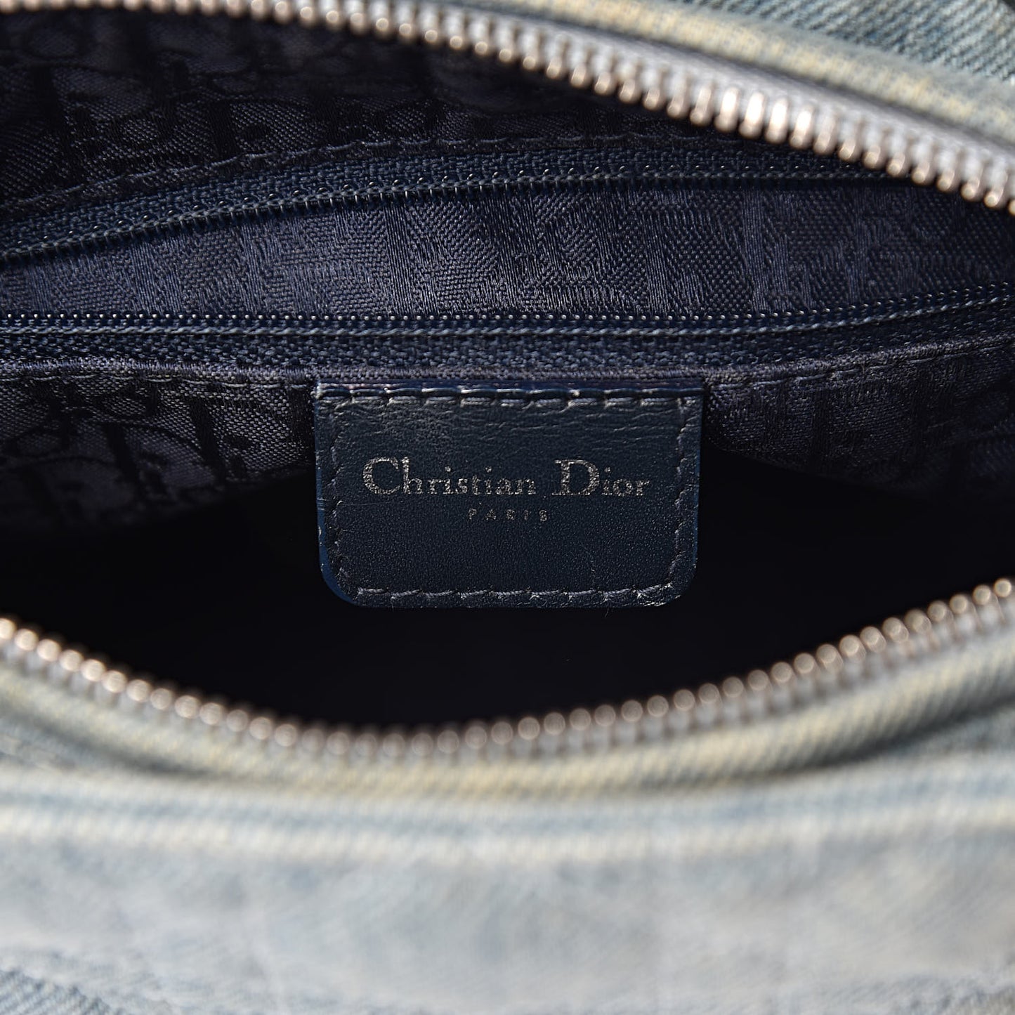 Denim Cannage Medium Lady Dior Blue