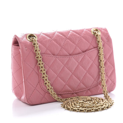 Chanel Aged Calfskin Quilted 2.55 Reissue Mini Flap Pink 4 of 12