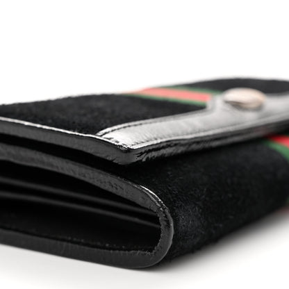 Gucci Suede Patent Web Ophidia Wallet On Chain Black 9 of 10