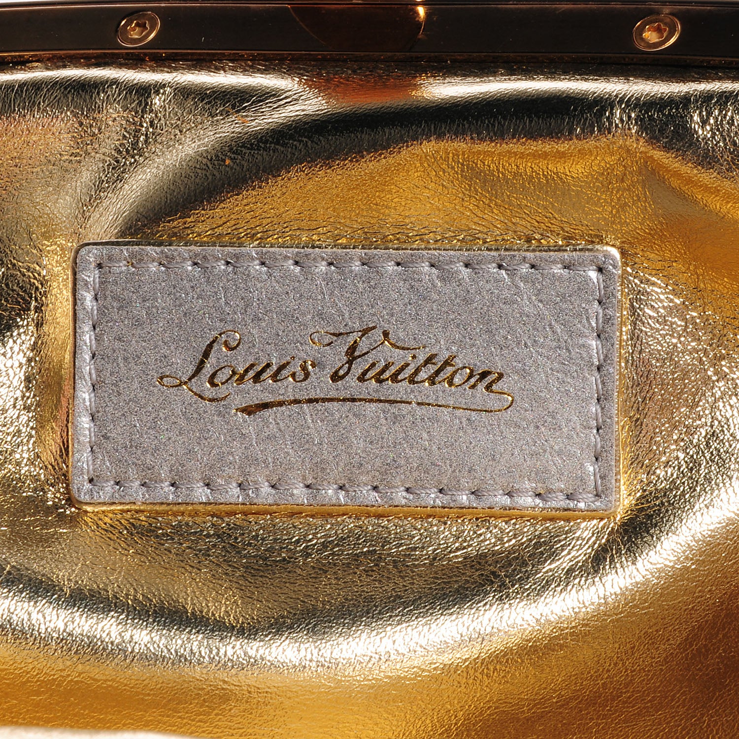 Louis Vuitton Satin Monogram Aumoniere Clutch Silver 6 of 7
