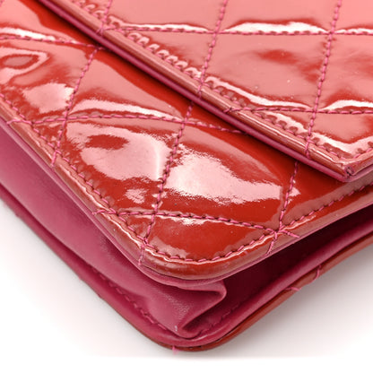 Chanel Patent Quilted Brilliant Wallet On Chain WOC Coral 13 of 16