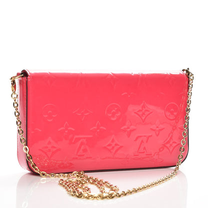 Louis Vuitton Vernis Felicie Pochette Chain Wallet Hot Pink 3 of 8