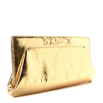 Chanel Metallic Lambskin Tweed We Need 5x5=CC Clutch Gold 3 of 10