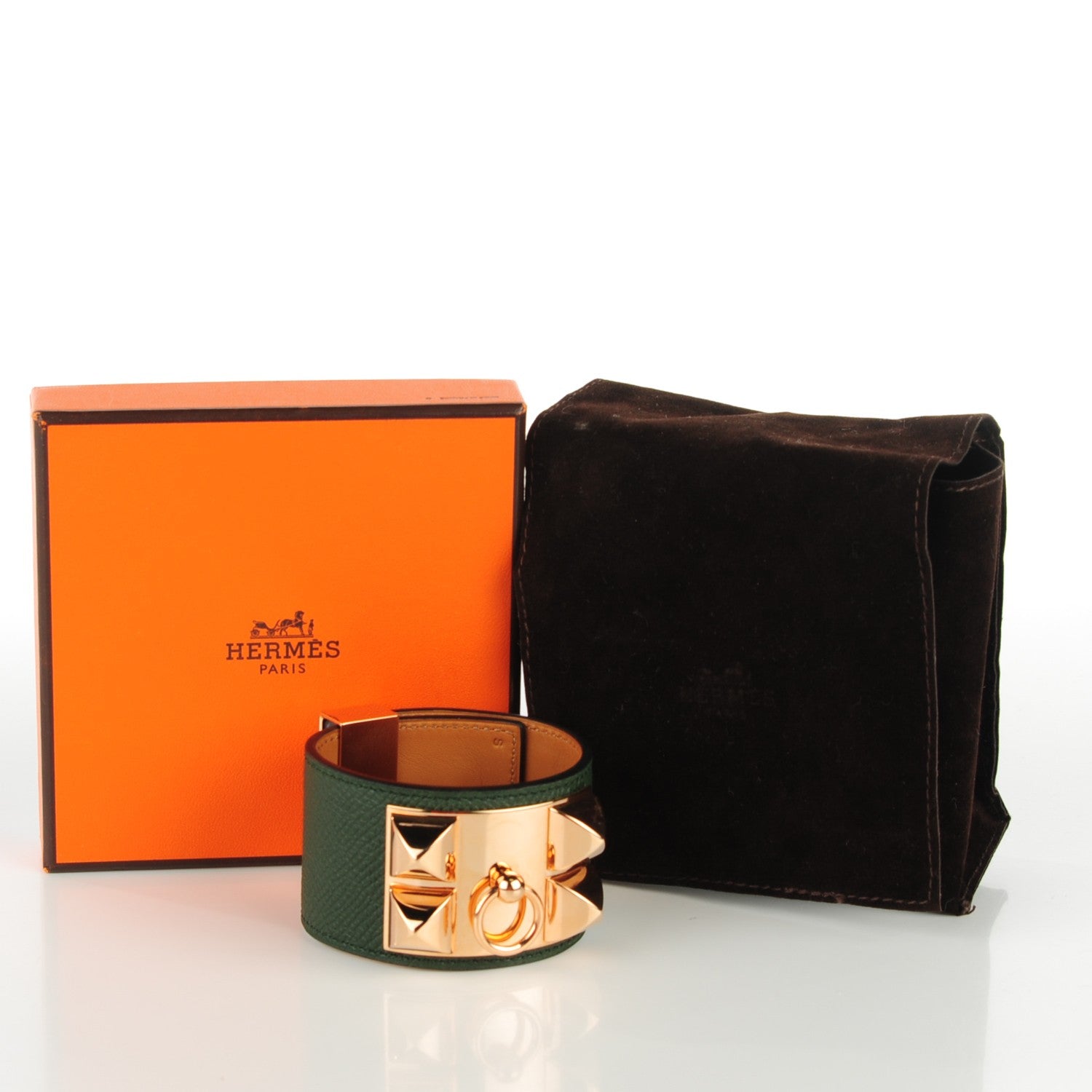 Hermes Epsom Collier de Chien CDC Bracelet S Vert Anglais 4 of 7