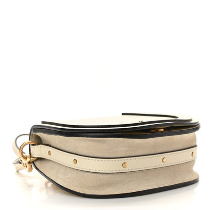 Chloe Calfskin Suede Small Nile Bracelet Bag Off White 4 of 10