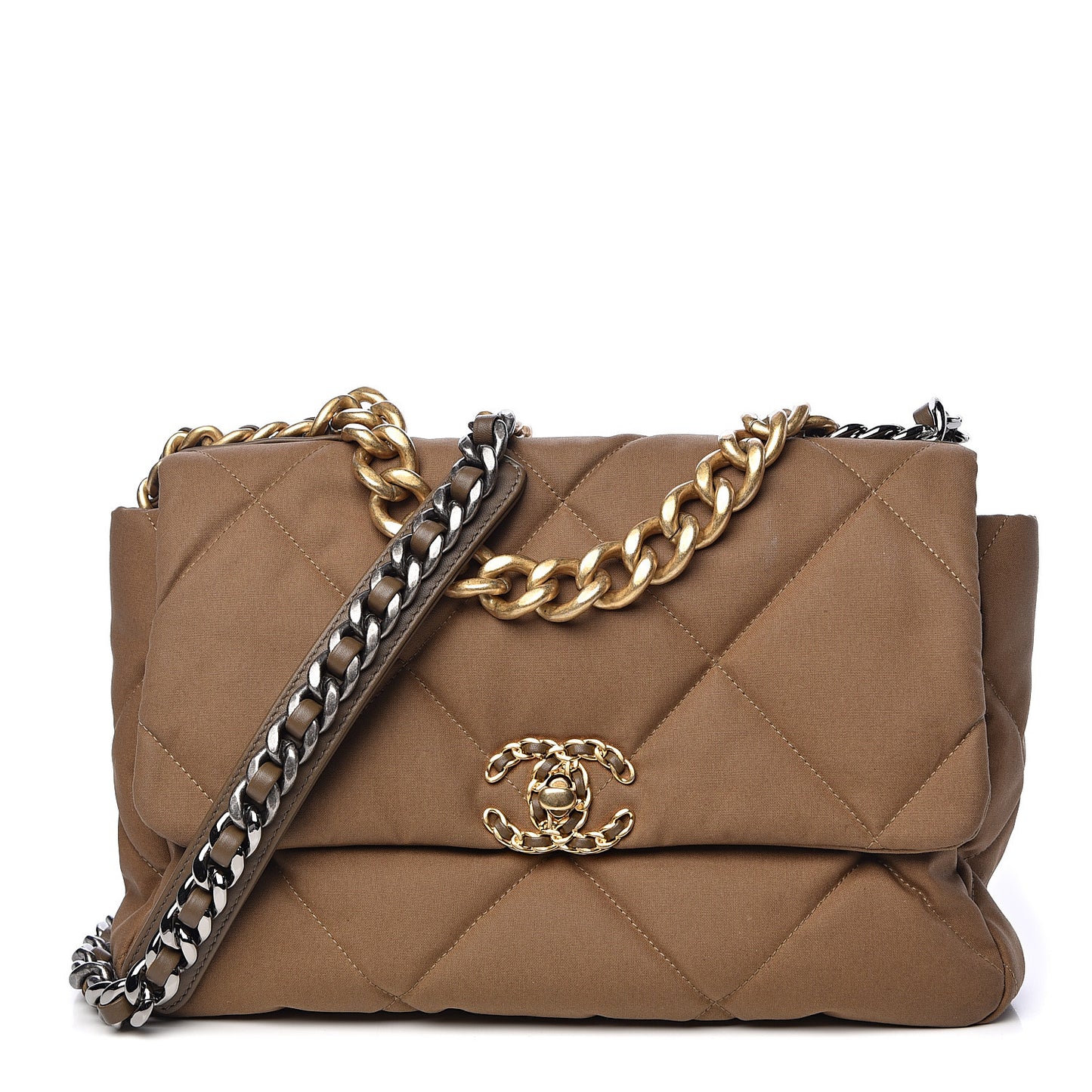 Canvas Quilted Large 19 Flap Bronze