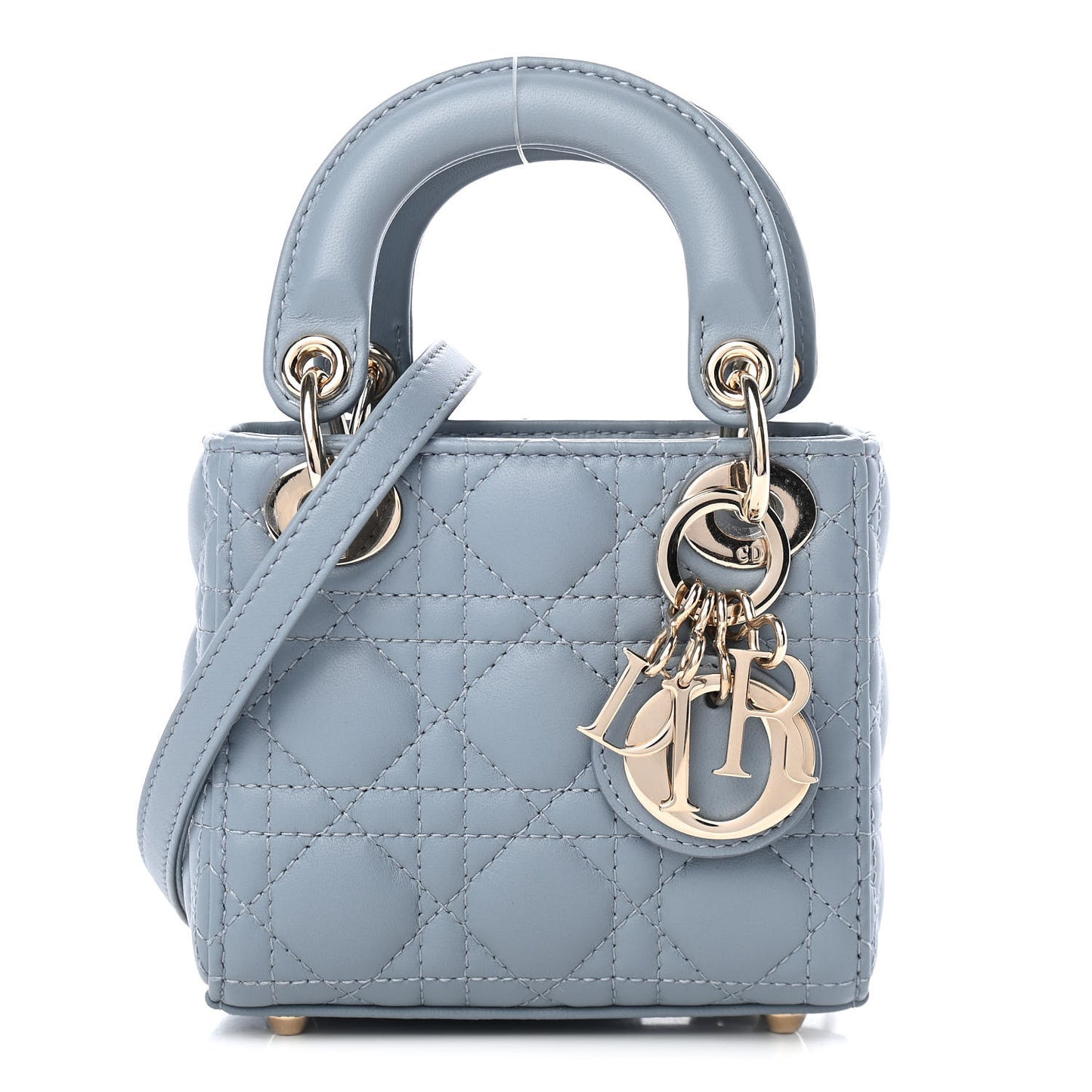 Lambskin Cannage Micro Lady Dior Cloud Blue