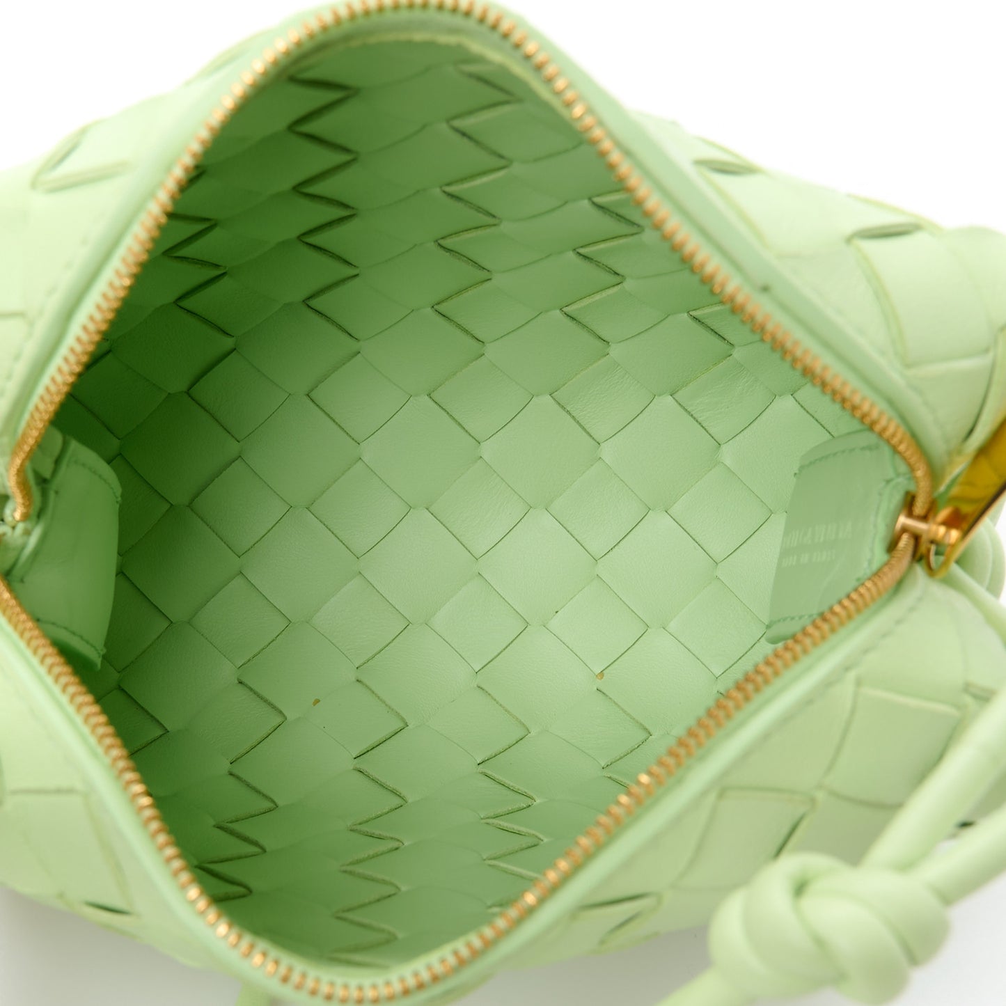 Nappa Intrecciato Mini Loop Camera Bag Fennel