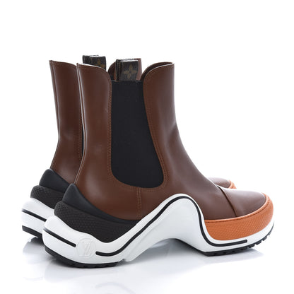 Louis Vuitton Calfskin Archlight Flat Chelsea Boots 38.5 Cognac 4 of 8