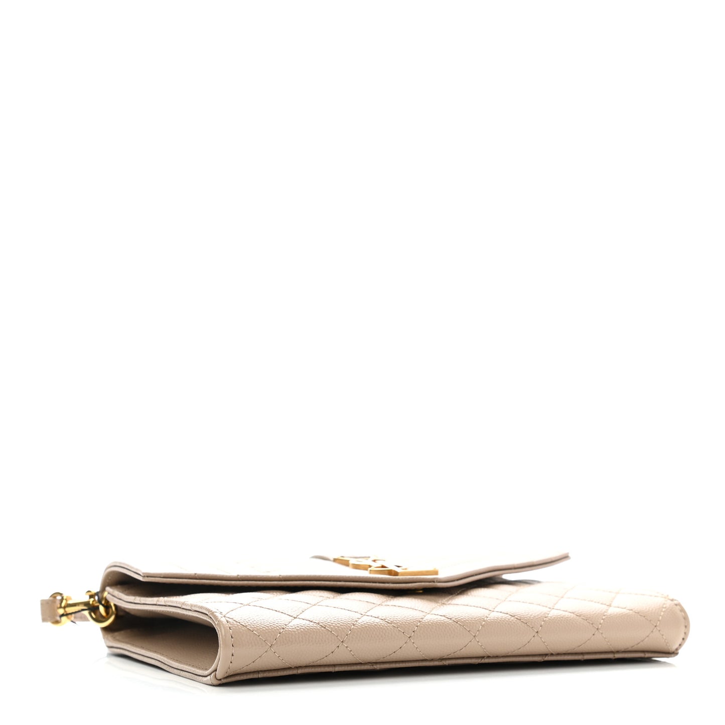 Grain De Poudre Textured Mixed Matelasse Triquilt Monogram Clutch Dark Beige