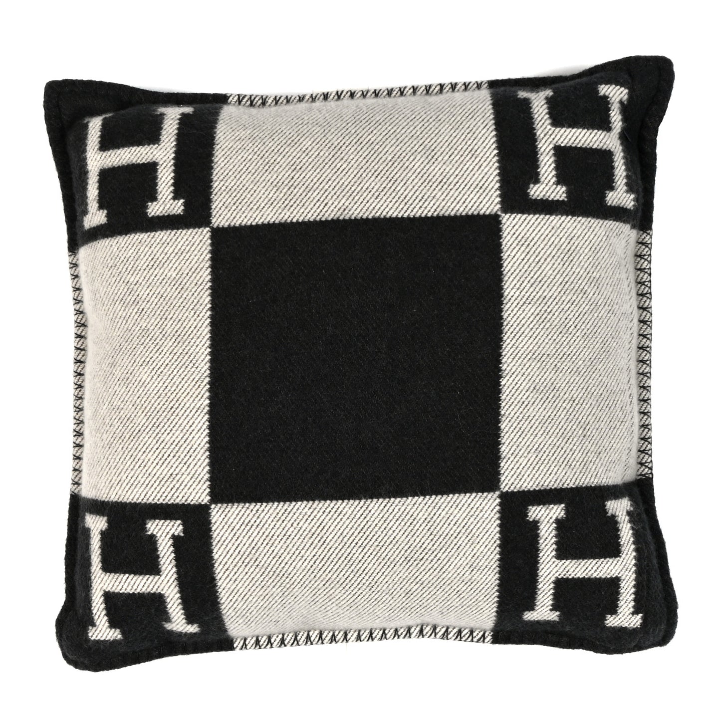 Wool Cashmere Avalon Pillow PM Ecru Gris Fonce