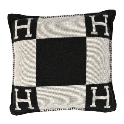 Hermes Wool Cashmere Avalon Pillow PM Ecru Gris Fonce 2 of 3