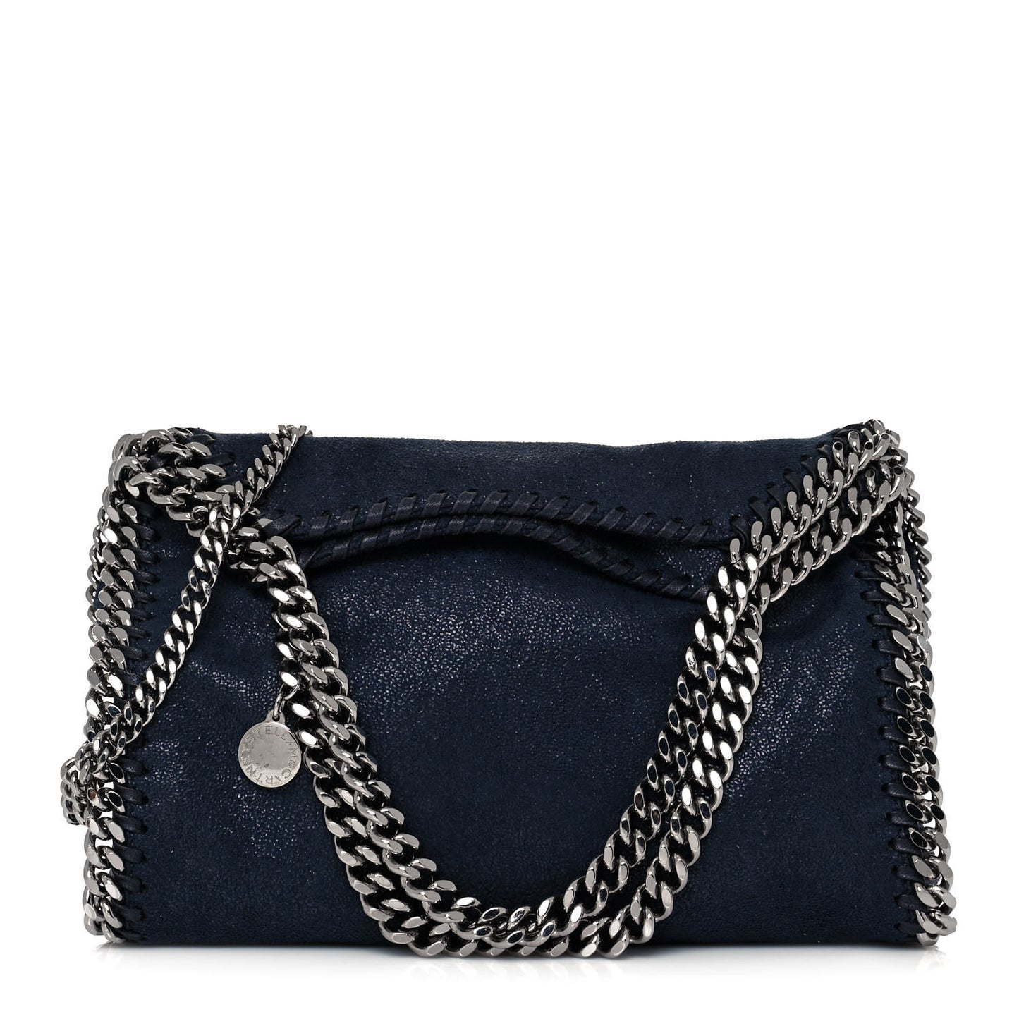 Shaggy Deer Mini Falabella Fold Over Tote Navy