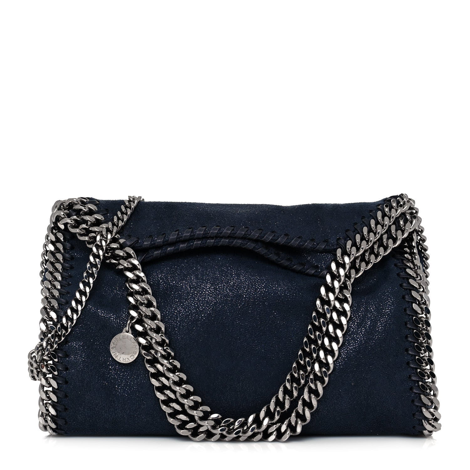 Stella McCartney Shaggy Deer Mini Falabella Fold Over Tote Navy 1 of 12