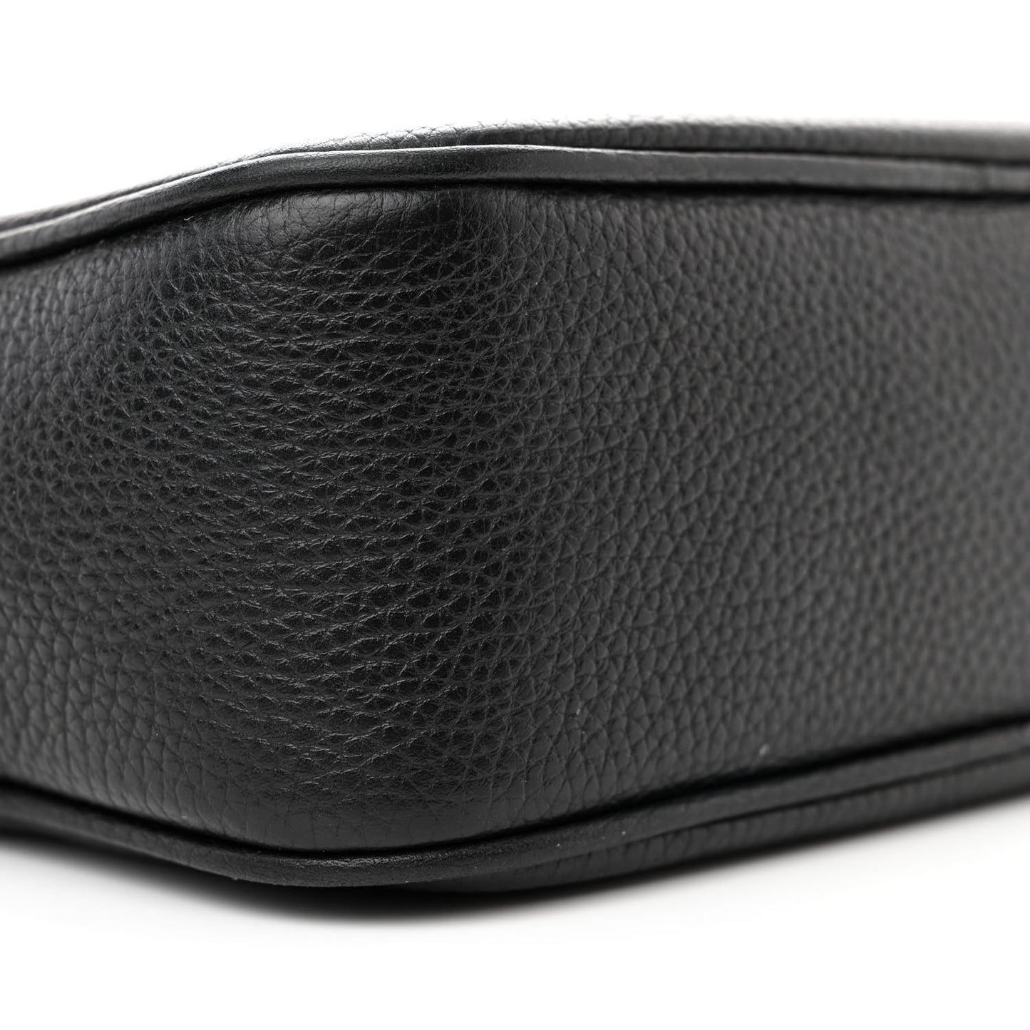Pebbled Calfskin Small Soho Disco Bag Black
