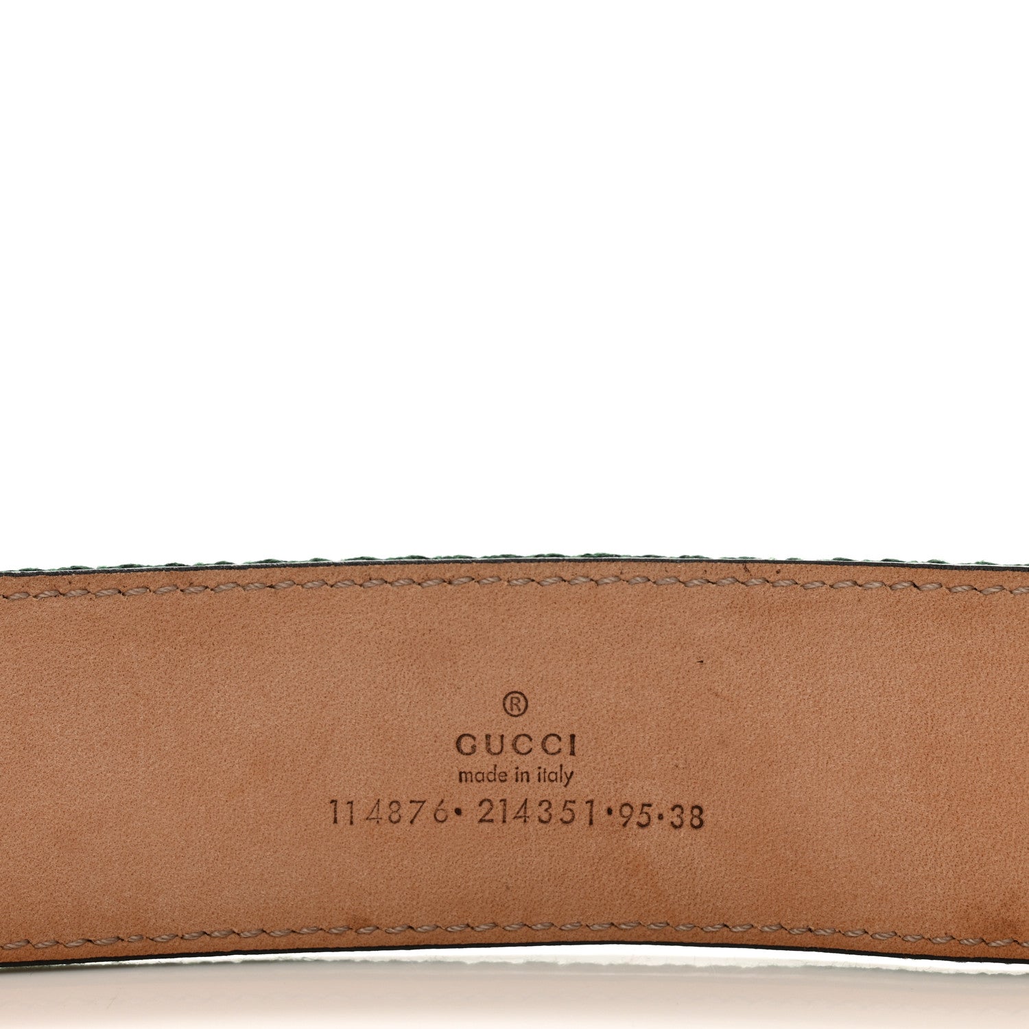 Gucci Calfskin Web Interlocking G Belt 95 38 Green Red 3 of 6