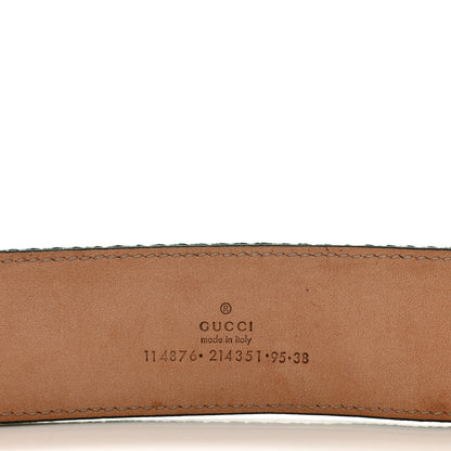 Gucci Calfskin Web Interlocking G Belt 95 38 Green Red 3 of 6