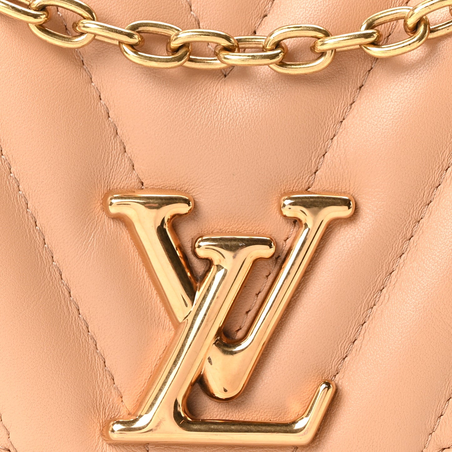 Calfskin LV New Wave Chain Bag Taupe Arizona
