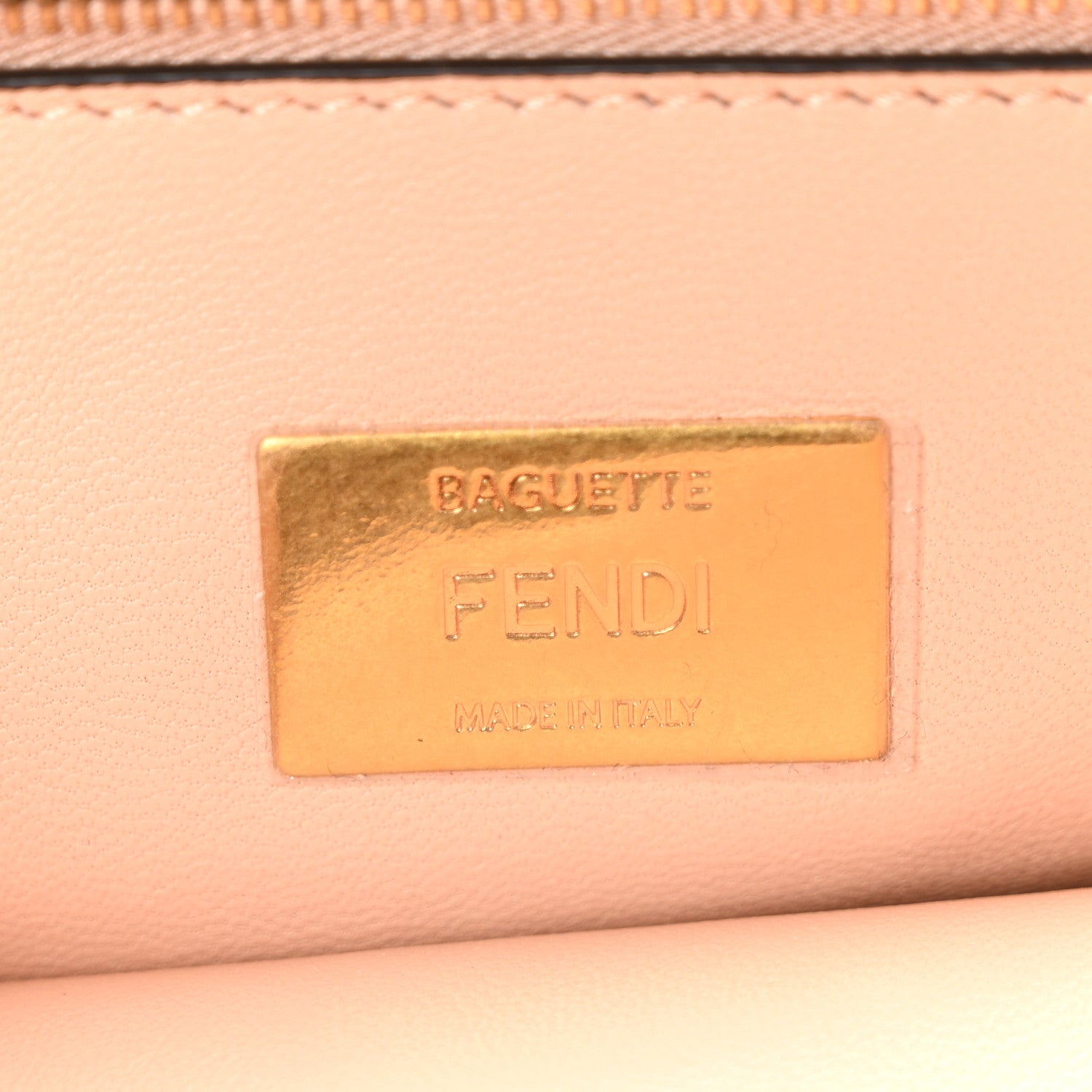 Fendi Nappa Small FF Embossed Midi Chain Baguette Light Rose 5 of 9