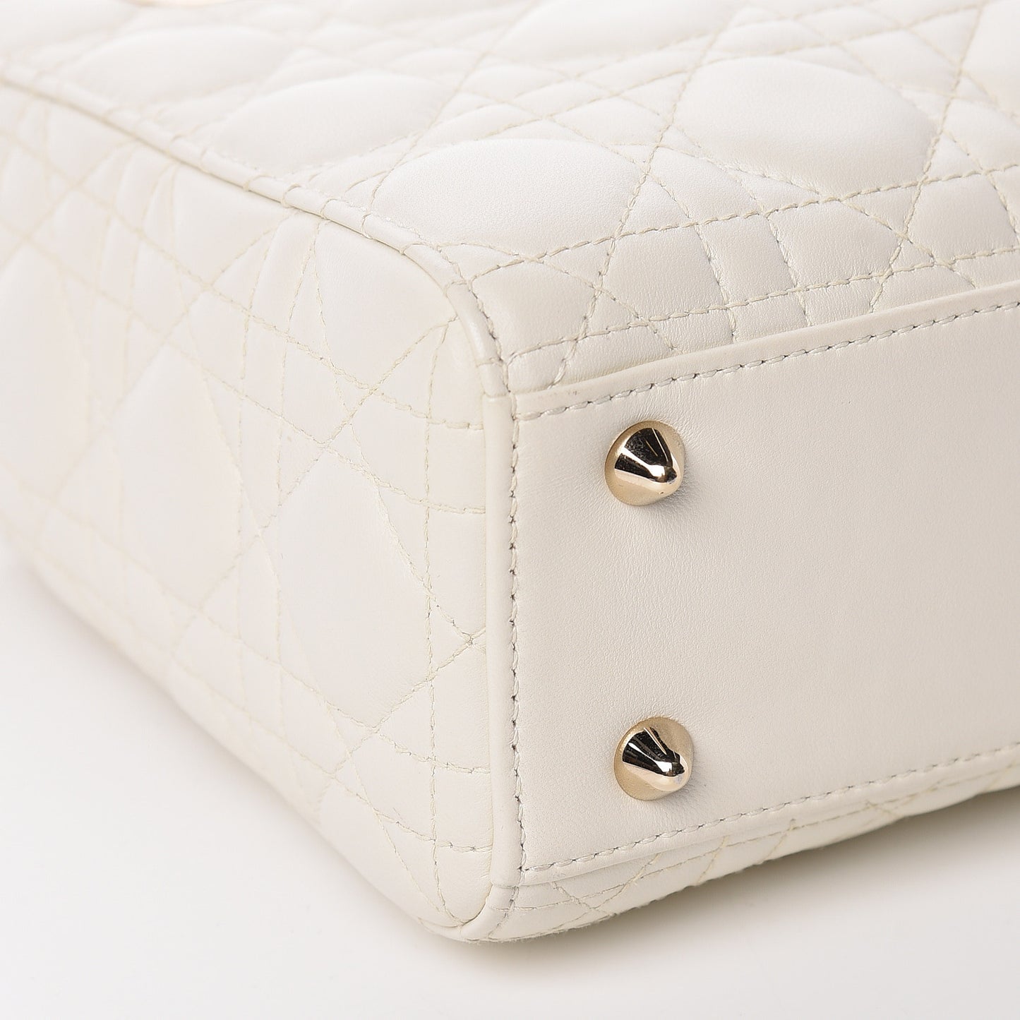 Lambskin Cannage Small My Lady Dior White