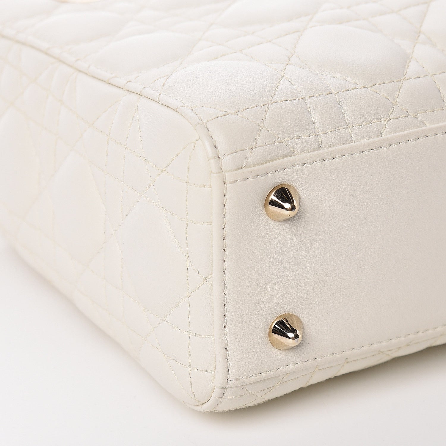 Christian Dior Lambskin Cannage Small My Lady Dior White 5 of 11