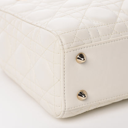 Christian Dior Lambskin Cannage Small My Lady Dior White 5 of 11
