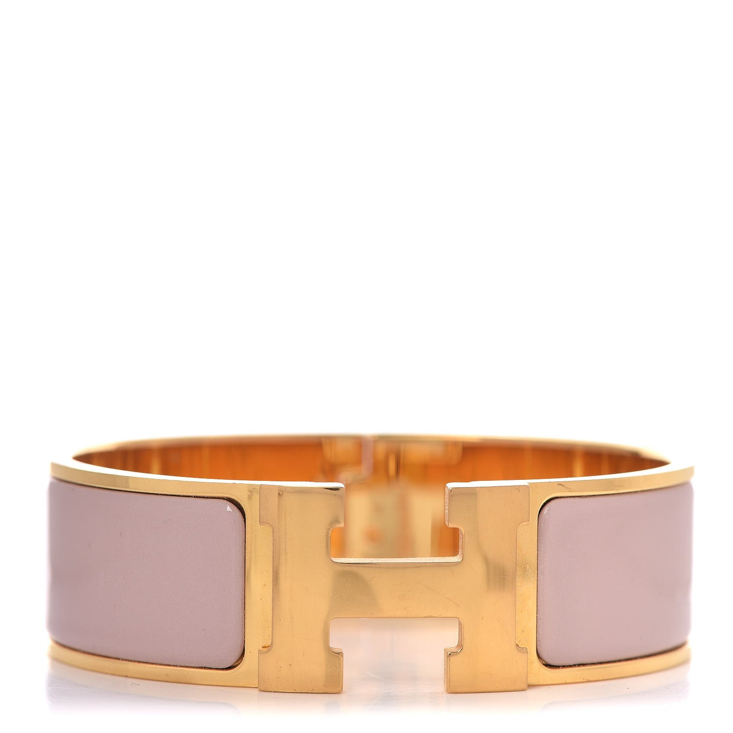 Enamel Wide Clic Clac H Bracelet PM Rose Poudre
