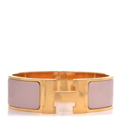 Hermes Enamel Wide Clic Clac H Bracelet PM Rose Poudre 1 of 5